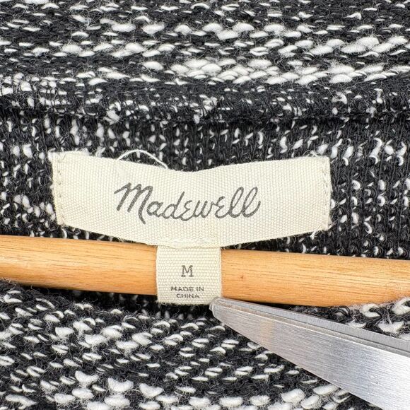 Madewell Button-Shoulder Wide-Sleeve Top in True Black, Sz Med, Transition - Picture 6 of 8